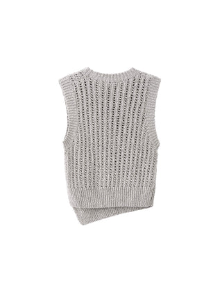 Cropped Asymmetric Knit Vest