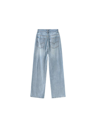 Fray Panelled Wide Leg Jeans