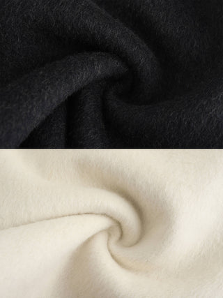 Contrasting Decorative Stitching Cashmere Coat