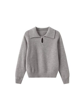 Classic Knit Sweater with Collar