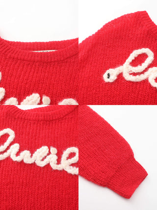 "CUBIC" Embroidered Crewneck Sweater