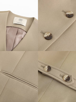 Tortoiseshell Buttoned Suit Vest
