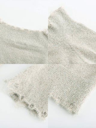 Off-Shoulder Long Sleeve Knit Crop Top