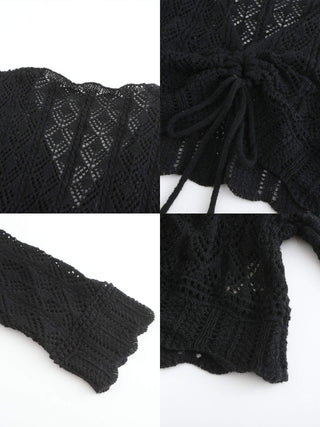 Thin Knit V-Neck Drawstring Top