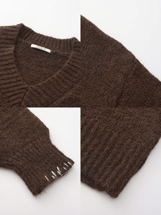 V-Neck Alpaca Knitwear Jumper