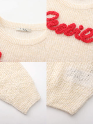 "CUBIC" Embroidered Crewneck Sweater