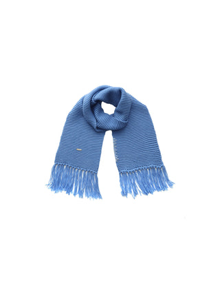 Fringed Long Scarf with Wool Blend