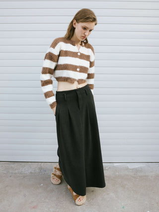 High Waist A-line Straight Long Skirt