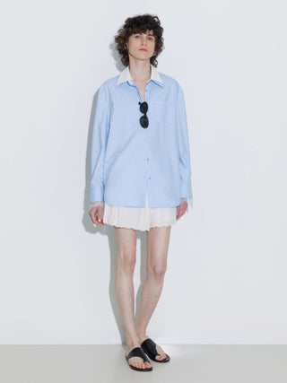 Double Wing Collar Shirt with Detachable Lace Collar