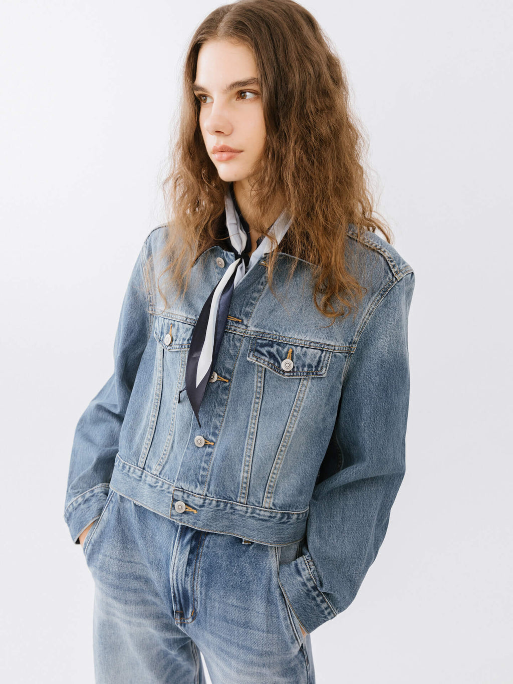 Light Blue Short Denim Jacket – CUBIC