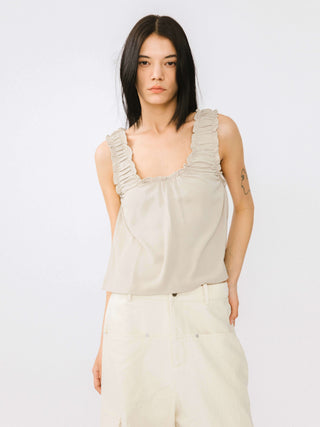 Ruched Thick Strap Tank Top