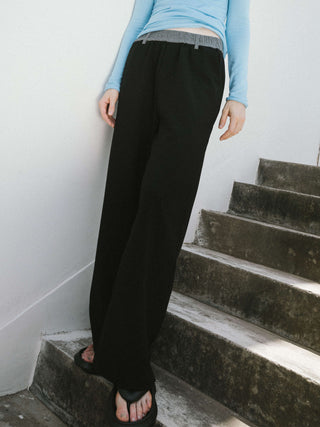 Colorblock Casual Straight Tailored Pants
