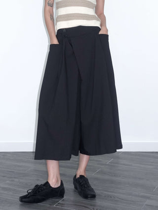 Overlapping A-line Midi Pants