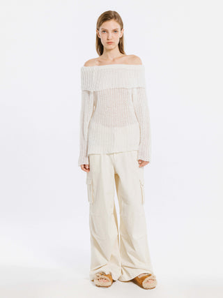 Off-Shoulder Jumper with Wool Blend