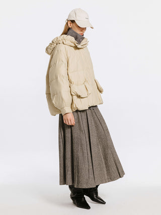 Gathered Short Puffer Jacket