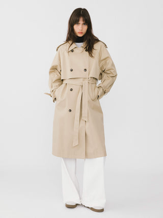 Double Breasted A-line Trench Coat