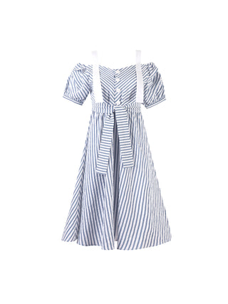Striped Off-Shoulder Sling Dress