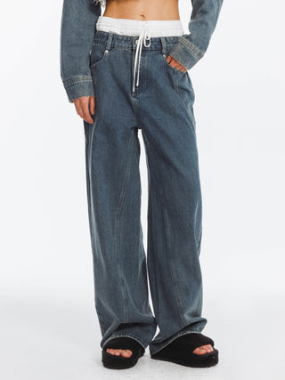 Cutaway Loose Straight Jeans