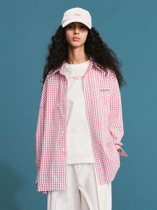 ONE BY CUBIC Checked Oversized Cotton Shirt