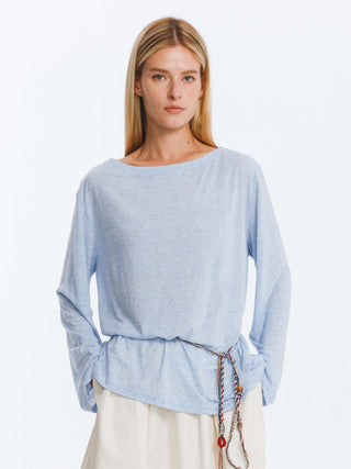 Loose Crew Neck Long Sleeve Knit Top