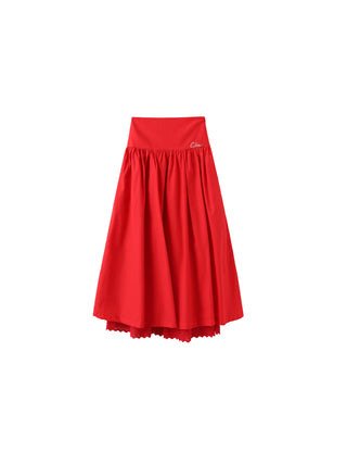 100% Cotton Double Layer Lace A-Line Skirt