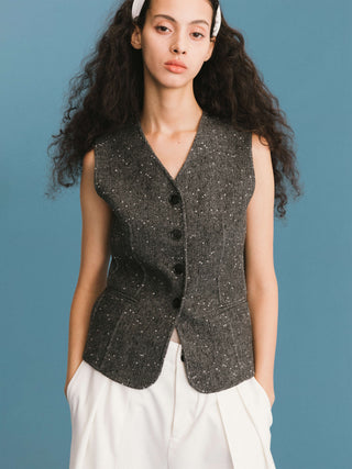 ONE BY CUBIC Double Face Tailored Wool Waistcoat