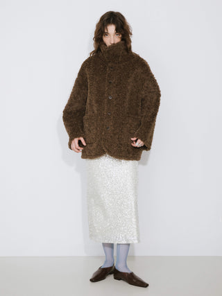 Brown Mid-length Boxy Coat