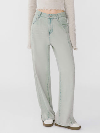 Fray Panelled Wide Leg Jeans