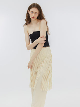 Fine Wide Leg Trousers with Skirt