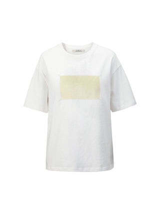 Yellow Rectangle Print Oversized T-Shirt