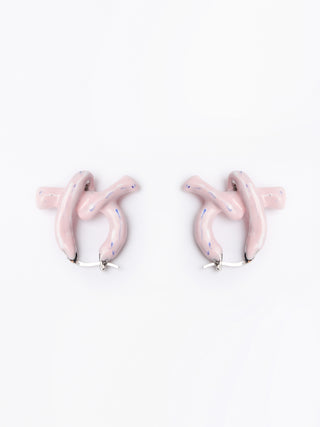 Irregular Knotted Light Pink Earrings