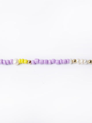 Purple and Yellow Beaded Necklace