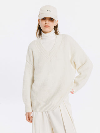 V-Neck Alpaca Knitwear Jumper