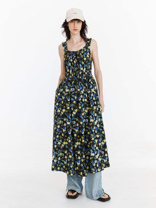 High Waist Floral Sling Dress