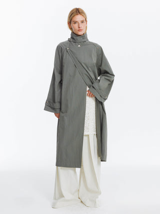 Oversized Large Lapel Long Trench Coat