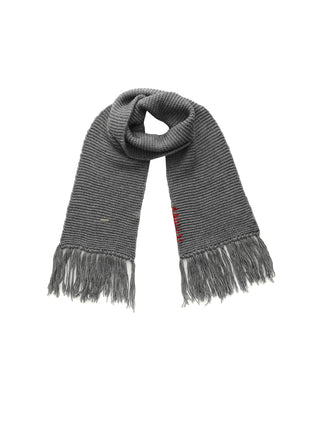 Fringed Long Scarf with Wool Blend