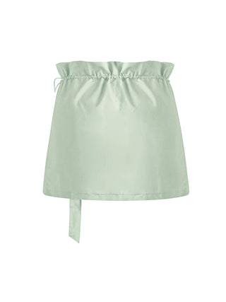 Belted Layered Wrap Cotton Skirt