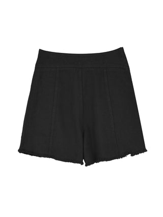 Raw Edge Paneled Mini Shorts