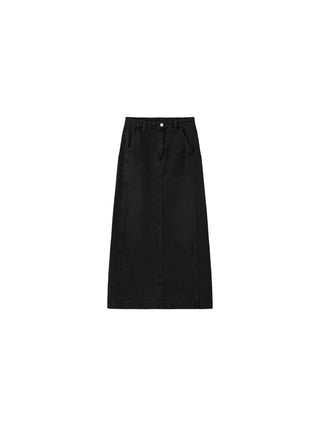 High Waisted A-line Denim Skirt