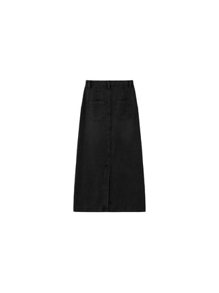 High Waisted A-line Denim Skirt