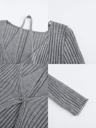 Ribbed Knit Single Button Cardigan