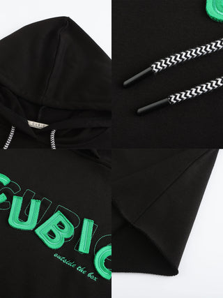 CUBIC Print Hooded Cropped Sweatshirt