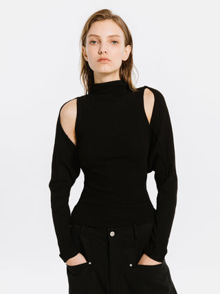 Detachable Knit Long Sleeve Top