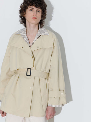 Short Length Belted Trench Coat