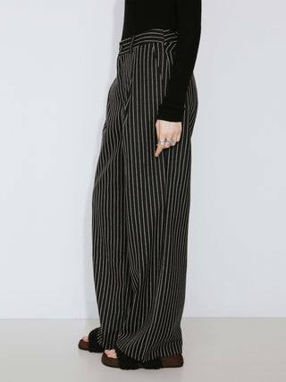 Retro Striped Straight Trousers