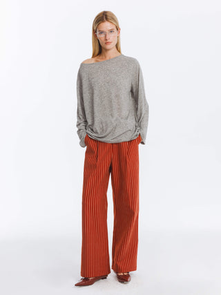 Retro Striped Straight Trousers