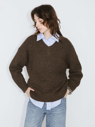 V-Neck Alpaca Knitwear Jumper