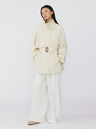 Short Length Belted Trench Coat