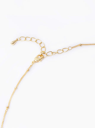 Gold Beaded Shell Charm Necklace