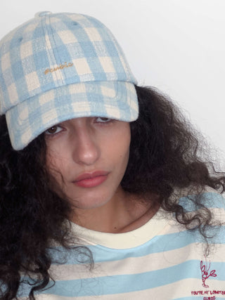 CUBIC Embroidered Plaid Pattern Cap